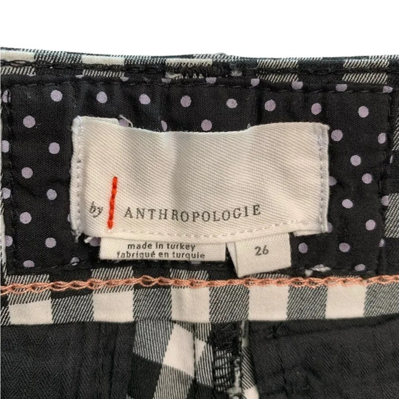 Anthropologie‎ Black And White Checkered Shorts Size 26 - Picture 5 of 7